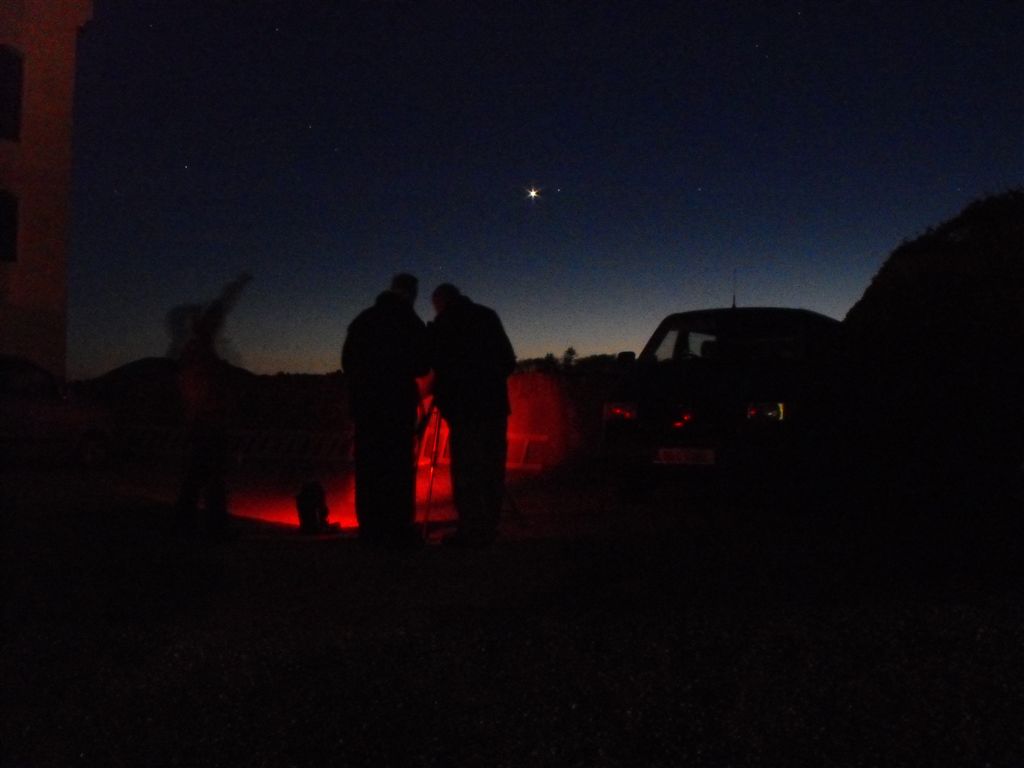 Astronomy group setting up the scopes